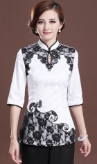 Bluza-Tunica lunga traditionala chinezeasca superba,noua-L! foto