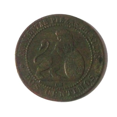 SPANIA 2 CENTIMOS 1870 F. FRUMOASA ** foto