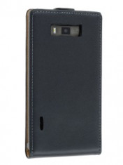 Toc piele neagra flip LG Optimus l7 p700 + folie protectie ecran + expediere gratuita foto
