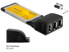 Placa ExpressCard Delock la 1x USB 2.0 - 2 x FireWire A, 61389 foto