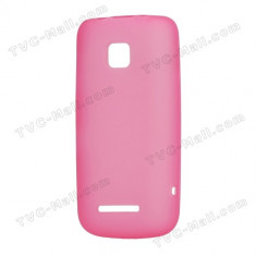 husa protectie silicon roz Nokia Asha 311 + folie protectie ecran foto