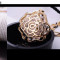 LIVRARE GRATUITA!- Colier fashion filat cu aur galben 9 k cu pandativ ,cristale zirconiu,model trandafir