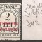 TIMBRE 97i, ROMANIA, 1931, TAXA DE PLATA, TIMBRUL AVIATIEI, 2 LEI, EROARE, CADRU SUBTIAT, SUS, CURIOZITATE, VARIETATE, ERORI, ECV