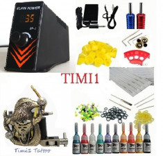 Kit Tattoo profesional sursa Efin Power EP1 digitala plus kit de 10 culori+geanta cadou ,tatoo,aparat tattoo,tatuat foto