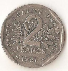 Moneda 2 franci 1981 - Franta foto