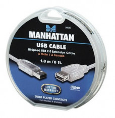 Cablu USB A male - A female Manhattan 390255 foto