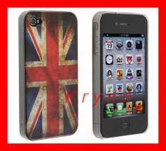 HC191b - Husa Carcasa protectie plastic - iPhone 4G Steagul UK Anglia + FOLIE! foto