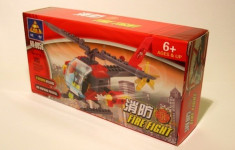 Elicopter pompieri tip lego fire fight, 89 piese, jucarie constructiva, Kazi 8056 foto