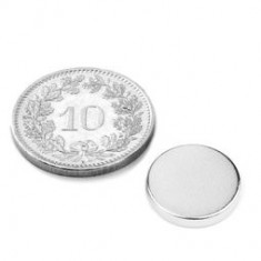 Magnet Neodim tip disc puternic 1,4 Kg Forta cu D:12 si H:2 mm folosit ca magnet de frigider sustinere figurine foto