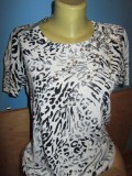 Bluza de ocazie animal print noua!, L, Maneca scurta, Vascoza