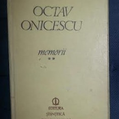 O. Onicescu MEMORII vol. II Ed. St. si Enciclopedica 1986 cartonata