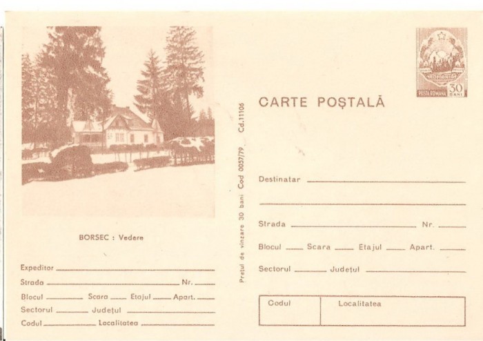 CPI (B3556) CARTE POSTALA. BORSEC, NECIRCULATA