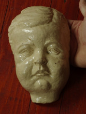 Veche masca din ceramica / cap de baiat probabil M Sadoveanu - Model deosebit ! foto