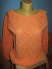 Bluza cu gaurele cu maneca lunga, M, Orange