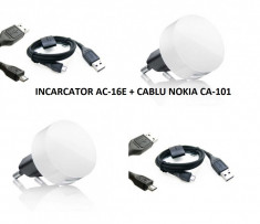 Incarcator alimentator adaptor priza casa de perete pentru retea 220V cu mufa conector MicroUSB Micro USB incarcare AC-16E Nokia 6700 Classic Original foto