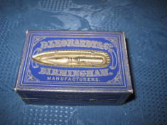Cutie veche interbelica de penite- D. Leonardt. Co pens box, originala- Birmingham Manufacturers foto