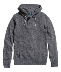 H&amp;amp;amp;M (Espana). Cardigan sport cu gluga GRI cu snur la gat, barbati,&amp;quot;Hooded Knit Sweater&amp;quot; Marime: L. OUTLET Arad. Produse original la Pret REDUS. foto