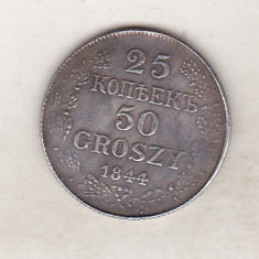 bnk mnd Rusia 1844 - 25 kopeici - 50 grosi 1844 - REPLICA , cupru argintat