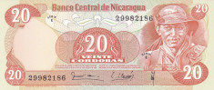 Bancnota Nicaragua 20 Cordobas 1979 - P135 UNC foto