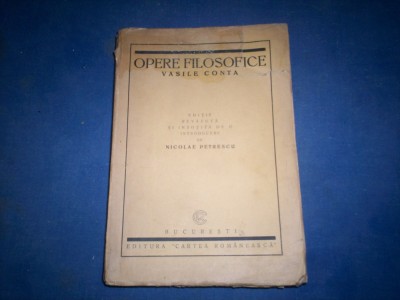 OPERE FILOSOFICE VASILE CONTA foto