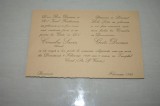 Invitatie Nunta Veche 1936 Corneliu Savin &amp; Grete Dresner, Avocat, Plic Original, Timbre, Stare Buna