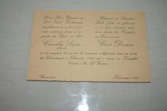 Invitatie de nunta veche - 1936 - Corneliu Savin - Grete Dresner