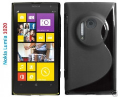 HUSA Nokia Lumia 1020 NEAGRA SILICON GEL TPU Husele sunt superioare celor din silicon Asigura protectie impotriva zgarieturilor MODEL WAVE S-LINE foto