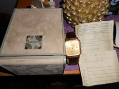 zenith original garantie 1985 italia ..piele crocodil curea..cutie originala..ori aur ori placat miine verific foto