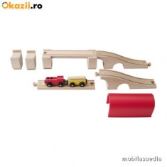 IKEA - LILLABO set tren, trenulet cu sine din lemn 12 piese pod tunel, multicolor + ALTE TRENULETE LISTATE + Garantez cel mai bun pret de pe Okazii !! foto