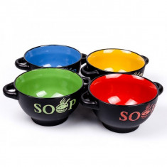 Set 4 boluri din ceramica pentru supa Vabene 6040006 foto