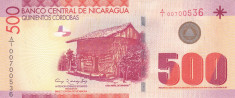 Bancnota Nicaragua 500 Cordobas 2007 - P206 UNC foto