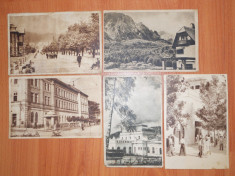 Lot 5 Carti Postale ALB-NEGRU,RPR.(Vederi vechi Romania,Busteni - Bd. I.V.Stalin,Vatra Dornei,Sf. Gheorghe,Vasile Roaita - Cantina muncitoreasca) foto