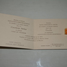 Invitatie nunta veche - 1946 - Constanta Steluta Dumitrescu - Vasile Gh. Mortzun