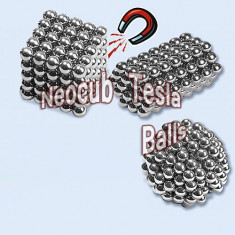 Tesla Balls Silver original, sigilat. Neocub, puzzle-ul magnetic nr.1 in lume! Neocube in Romania, nanodots, joc,cub,copii, bile,magnet,zen,neodim foto