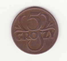 (M44) - MONEDA POLONIA - 5 GROSZY 1939 foto