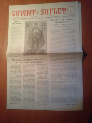 ziarul cuvant si suflet 30 septembrie 1990-foaie de credinta si cultura -iasi foto