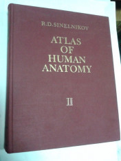 ATLAS DE ANATOMIE UMANA - SINELNIKOV - volumul 2 - in limba engleza (atlas of human anatomy ) foto