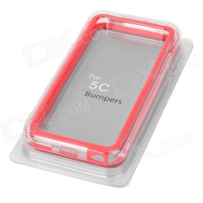 Bumper rosu transparent Iphone 5C 5 C + folie protectie ecran + expediere gratuita Posta - sell by Phonica foto