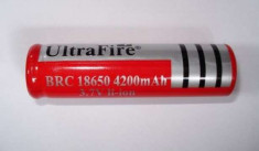 Acumulator UltraFire BRC 18650 3.7V 4200 mAh protectie PCB celule laptop, bormasina, lanterna laser, led - NOU foto