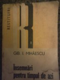 Gib I.Mihaescu -Insemnari pentru timpul de azi, Alta editura