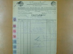 Factura Cimentul Depozit cu materiale de constructii Bucuresti 1948 foto