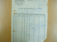 Foaie de expeditie Clisura Depozit de cherestea D. Babus Bucuresti 1943 foto