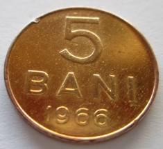 (19) ROMANIA 5 BANI 1966 SUFLATA CU AUR foto