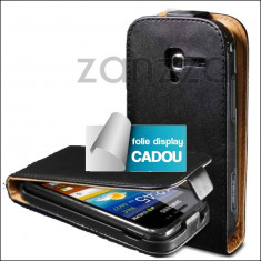 Husa Samsung Galaxy Ace 2 i8160 neagra Folie protectie display cadou foto