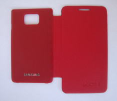 Husa Samsung Galaxy S2 I9100 Flip Cover Rosu !!! Folie de protectie pentru display CADOU !!! foto