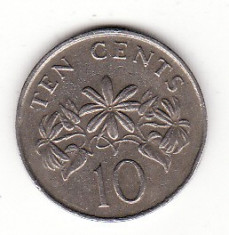 Singapore 10 centi 1989 foto