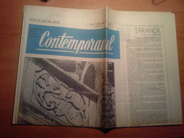 ziarul contemporanul 16 august 1968