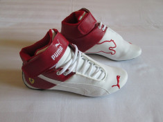 Oferta PUMA FERRARI - Ghete Adidasi inalti Puma Ferrari New Trend piele eco alb - bordeaux Colectia Noua Iarna 2013 foto