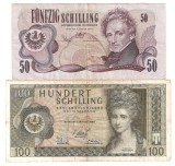 AUSTRIA 50 SCHILLING 1970 F, 100 SCHILLING 1969 F - pret per lot