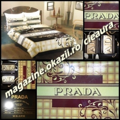 SET 6 PIESE LENJERIE LUX FIRMA PRADA CREM BEJ AURIU MARO 1 CEARCEAF PAT DUBLU MATRIMONIAL 1 CEARCEAF PLAPUMA 4 PERNE SATIN SATEN BUMBAC LENJERII foto